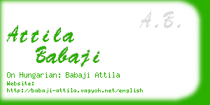 attila babaji business card